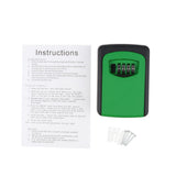 Max Key Storage Lock Box 4-Digit Combination Lock Box Wall Mounted  Green