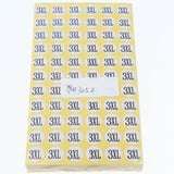 Max 70Sheets Clothing Label Round Size Stickers Retail Apparel Label 14mm dia 3XL