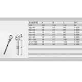Max Stainless Steel Long Lifting Eye Bolt with Nut and Washer M6 60mm
