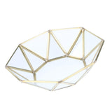 Max Metal Glass Jewelry Display Tray Cosmetic Organizer Snack Dessert Fruit Tray