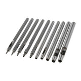 Max 10 Pieces Carbon Steel Hollow Punch Set Leather Hole Punch Puncher 0.5-5mm