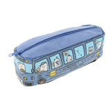 Maxbell Creative Bus Pencil Bag Pen Holder Stationery Storage Organizer Blue