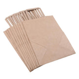 Max 10 Brown Kraft Paper Bags Food Carrier Takeaway with Handles 205*140*275 mm