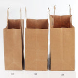 Max 10 Brown Kraft Paper Bags Food Carrier Takeaway with Handles 205*140*275 mm
