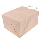 Max 10 Brown Kraft Paper Bags Food Carrier Takeaway with Handles 205*140*275 mm