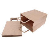 Max 10 Brown Kraft Paper Bags Food Carrier Takeaway with Handles 205*140*275 mm
