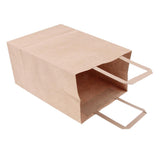 Max 10 Brown Kraft Paper Bags Food Carrier Takeaway with Handles 205*140*275 mm