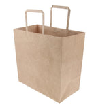 Max 10 Brown Kraft Paper Bags Food Carrier Takeaway with Handles 280*150*280 mm