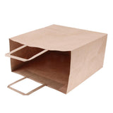 Max 10 Brown Kraft Paper Bags Food Carrier Takeaway with Handles 280*150*280 mm
