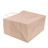 Max 10 Brown Kraft Paper Bags Food Carrier Takeaway with Handles 280*150*280 mm