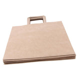 Max 10 Brown Kraft Paper Bags Food Carrier Takeaway with Handles 280*150*280 mm