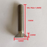 Max 5 Pieces Hex Socket Flat Head Cap Screws Bolts, M6*15, Titanium Alloy