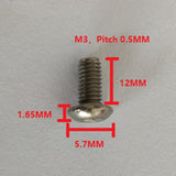 Max 10 Pieces GR1 Titanium Alloy Hexagon Button Head Cap Bolts Screws M3 x 12mm