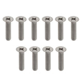 Max 10 Pcs M3 Flat Head Grade 1 Titanium Machine Screws Phillips Drive M3 x 12mm
