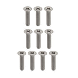 Max 10 Pcs M3 Flat Head Grade 1 Titanium Machine Screws Phillips Drive M3 x 12mm
