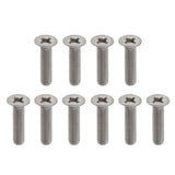 Max 10 Pcs M3 Flat Head Grade 1 Titanium Machine Screws Phillips Drive M3 x 12mm