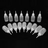Max 16pcs 100ml Clear White Glue Applicator Bottle Long Tip with Cap