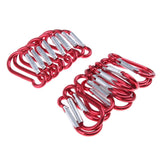 Max Outdoor Aluminum D-Ring Carabiner Camping Keychain Clip Snap Hook Red