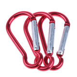 Max Outdoor Aluminum D-Ring Carabiner Camping Keychain Clip Snap Hook Red