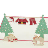 Maxbell 3D Solid Greeting Cards Christmas Birthday XMAS's Day Anniversary Red
