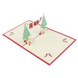 Maxbell 3D Solid Greeting Cards Christmas Birthday XMAS's Day Anniversary Red