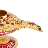 Maxbell Shiny Vintage Metal Aladdin Genie Light Lamp Tabletop Accent Gold-Red