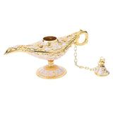 Maxbell Shiny Vintage Metal Aladdin Genie Light Lamp Tabletop Accent Gold-White