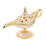 Maxbell Shiny Vintage Metal Aladdin Genie Light Lamp Tabletop Accent Gold-White