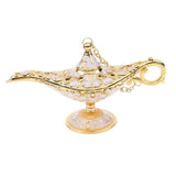 Maxbell Shiny Vintage Metal Aladdin Genie Light Lamp Tabletop Accent Gold-White