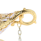 Maxbell Shiny Vintage Metal Aladdin Genie Light Lamp Tabletop Accent Gold-White