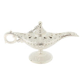 Maxbell Shiny Vintage Metal Aladdin Genie Light Lamp Tabletop Accent Silver-White