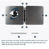 Max Maxb 304 Stainless Steel Antitheft Security Glass Door Lock for 10-12mm Thickness