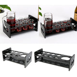 Max Maxb 9-Hole Black Acrylic Shot Glass Holder Rack Barware Whisky Cup Serving Tray
