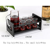 Max Maxb 7-Hole Black Acrylic Shot Glass Holder Rack Barware Whisky Cup Serving Tray