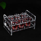 Max Maxb 6-Hole Clear Acrylic Shot Glass Holder Rack Barware Whisky Cup Serving Tray