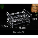 Max Maxb 6-Hole Clear Acrylic Shot Glass Holder Rack Barware Whisky Cup Serving Tray