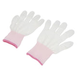 Max White Nylon Knitted PU Coated Inspection Work Gloves Jewelry Coin Elastic S