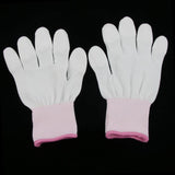 Max White Nylon Knitted PU Coated Inspection Work Gloves Jewelry Coin Elastic S