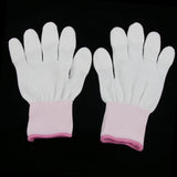 Max White Nylon Knitted PU Coated Inspection Work Gloves Jewelry Coin Elastic S