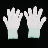 Maxbell White Nylon Knitted PU Coated Inspection Work Gloves Jewelry Coin, Elastic M