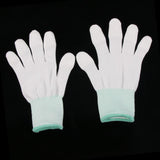 Maxbell White Nylon Knitted PU Coated Inspection Work Gloves Jewelry Coin, Elastic M