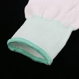 Maxbell White Nylon Knitted PU Coated Inspection Work Gloves Jewelry Coin, Elastic M