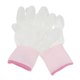 Maxbell White Nylon Knitted PU Coated Inspection Work Gloves Jewelry Coin, Elastic S