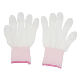 Maxbell White Nylon Knitted PU Coated Inspection Work Gloves Jewelry Coin, Elastic S