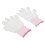 Maxbell White Nylon Knitted PU Coated Inspection Work Gloves Jewelry Coin, Elastic S