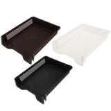 Max Acrylic Side Load Stackable A4 Paper Tray Organizer Folders Storage Black