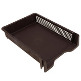 Max Acrylic Side Load Stackable A4 Paper Tray Organizer Folders Storage Brown