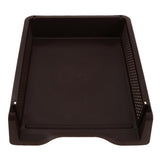 Max Acrylic Side Load Stackable A4 Paper Tray Organizer Folders Storage Brown