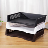 Max Acrylic Side Load Stackable Paper Tray Organizer Letter File Storage White