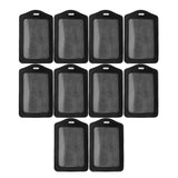 Max 10Pcs PU Leather Business ID Badge Card Holder Card Case, Vertical Black